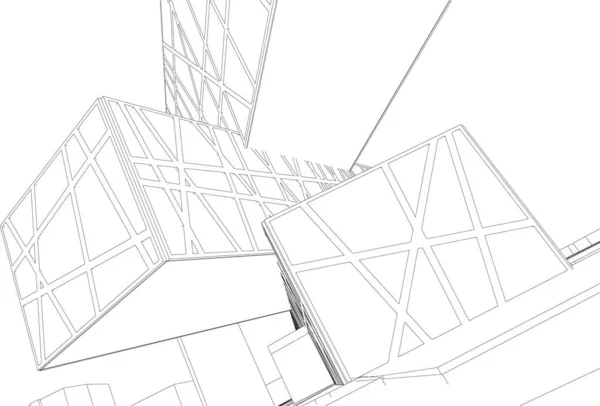 Mimari Sanat Konseptinde Soyut Çizgiler Minimum Geometrik Şekiller — Stok Vektör