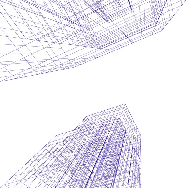 Abstrakcyjne Linie Rysunku Koncepcji Sztuki Architektonicznej Minimalne Kształty Geometryczne — Wektor stockowy