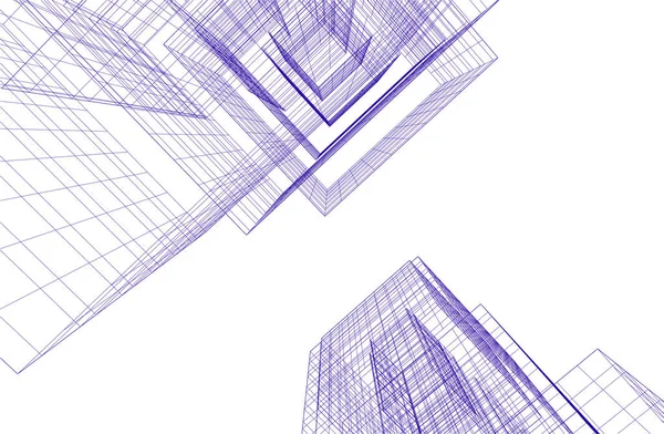 Linee Disegno Astratte Nel Concetto Arte Architettonica Forme Geometriche Minime — Vettoriale Stock