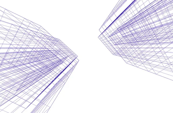 Abstraktní Kreslicí Čáry Architektonickém Pojetí Minimální Geometrické Tvary — Stockový vektor