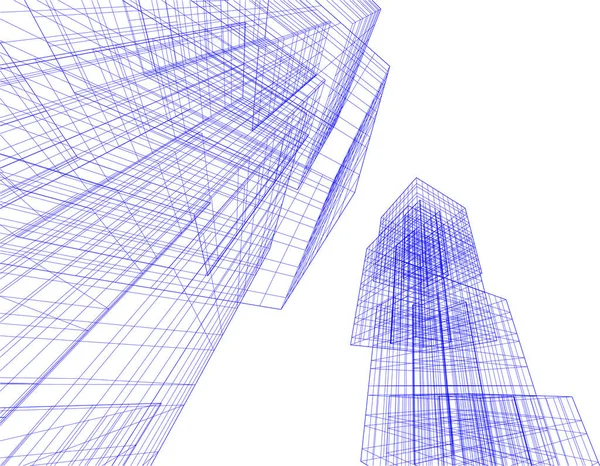 Líneas Abstractas Dibujo Concepto Arte Arquitectónico Formas Geométricas Mínimas — Vector de stock