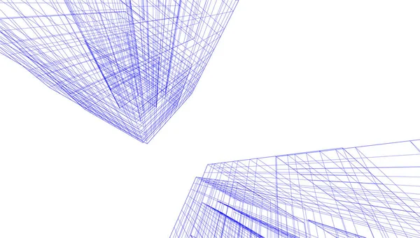 Abstrakte Zeichnungslinien Architektonischen Kunstkonzept Minimale Geometrische Formen — Stockvektor