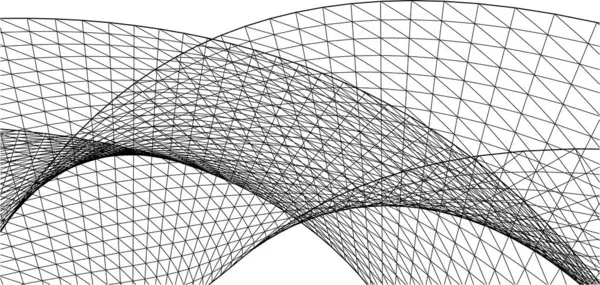 建築芸術の概念における抽象的な線や最小限の幾何学的形状 — ストックベクタ