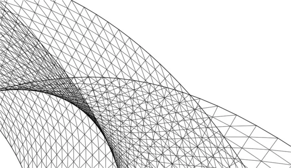 Abstraktní Kreslicí Čáry Architektonickém Pojetí Minimální Geometrické Tvary — Stockový vektor