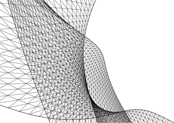 Líneas Abstractas Dibujo Concepto Arte Arquitectónico Formas Geométricas Mínimas — Archivo Imágenes Vectoriales