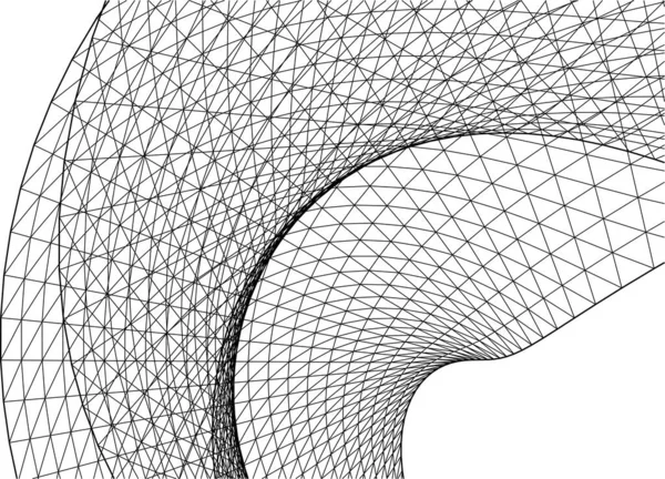 Abstrakta Teckningslinjer Arkitektonisk Konst Koncept Minimala Geometriska Former — Stock vektor