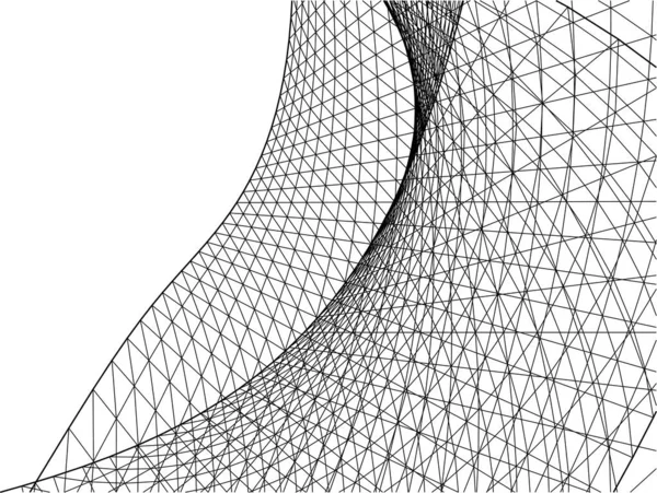 Abstracte Tekenlijnen Architectonisch Kunstconcept Minimale Geometrische Vormen — Stockvector