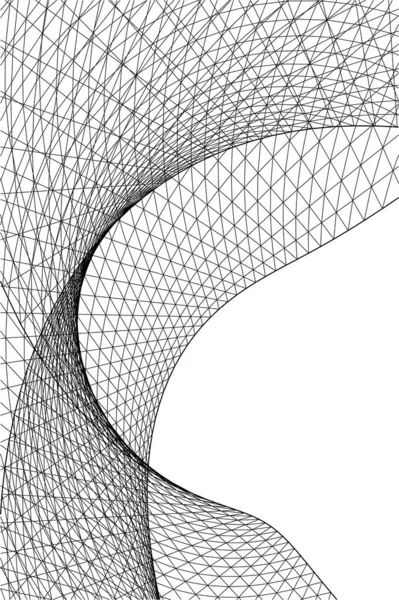 Linee Disegno Astratte Nel Concetto Arte Architettonica Forme Geometriche Minime — Vettoriale Stock