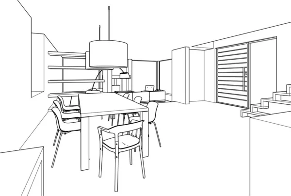 Concepto Arte Arquitectónico Ilustración Vectorial — Archivo Imágenes Vectoriales