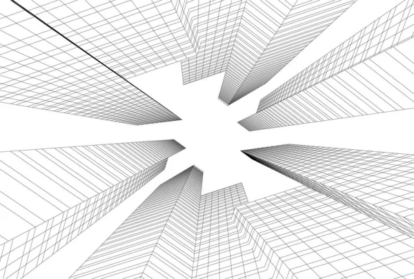 建築芸術の概念における抽象的な線や最小限の幾何学的形状 — ストックベクタ