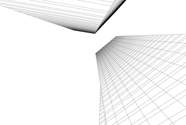 Lignes Dessin Abstraites Dans Concept Art Architectural Formes Géométriques Minimales — Image vectorielle