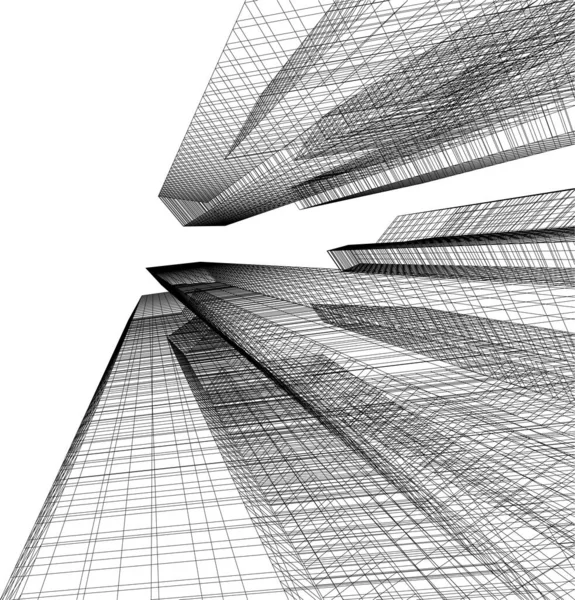 Linhas Abstratas Desenho Conceito Arte Arquitetônica Formas Geométricas Mínimas —  Vetores de Stock