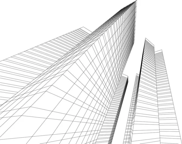 Linhas Abstratas Desenho Conceito Arte Arquitetônica Formas Geométricas Mínimas —  Vetores de Stock