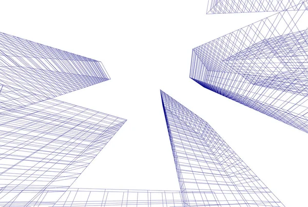 Abstrakta Teckningslinjer Arkitektonisk Konst Koncept Minimala Geometriska Former — Stock vektor