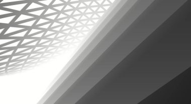 Mimari sanat konseptinde soyut çizgiler, minimum geometrik şekiller. 