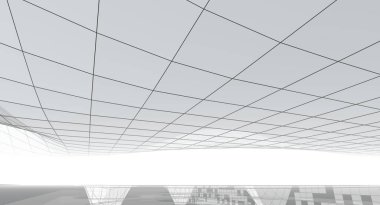 Mimari sanat konseptinde soyut çizgiler, minimum geometrik şekiller. 