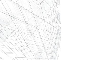 Mimari sanat konseptinde soyut çizgiler, minimum geometrik şekiller. 