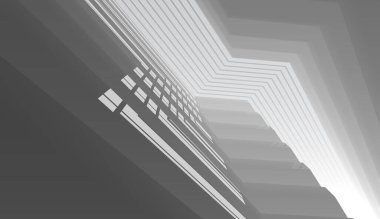 Mimari sanat konseptinde soyut çizgiler, minimum geometrik şekiller. 