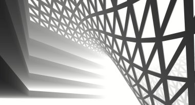 Mimari sanat konseptinde soyut çizgiler, minimum geometrik şekiller. 