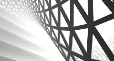 Mimari sanat konseptinde soyut çizgiler, minimum geometrik şekiller. 