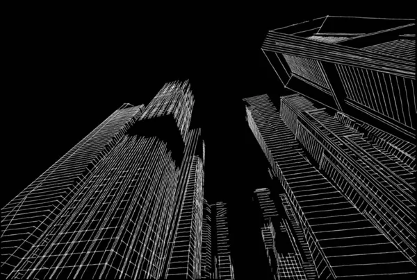 Mimari sanat konseptinde soyut çizgiler, minimum geometrik şekiller. 