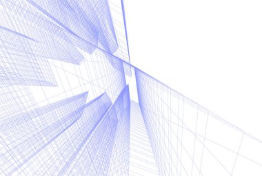 Mimari sanat konseptinde soyut çizgiler, minimum geometrik şekiller. 