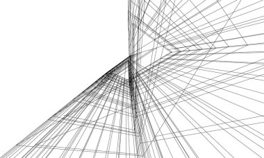 Mimari sanat konseptinde soyut çizgiler, minimum geometrik şekiller. 