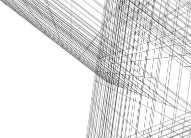 Mimari sanat konseptinde soyut çizgiler, minimum geometrik şekiller. 