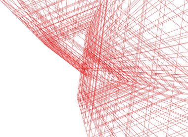 Mimari sanat konseptinde soyut çizgiler, minimum geometrik şekiller. 