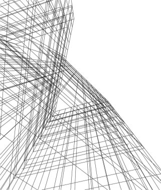 Mimari sanat konseptinde soyut çizgiler, minimum geometrik şekiller. 