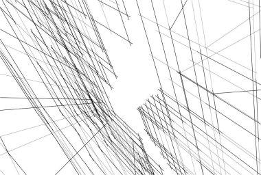 Mimari sanat konseptinde soyut çizgiler, minimum geometrik şekiller. 