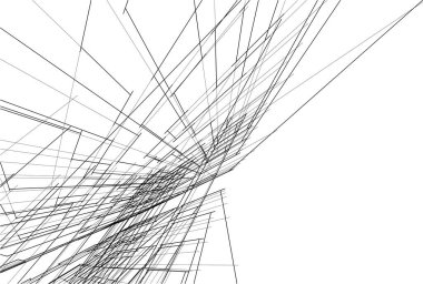Mimari sanat konseptinde soyut çizgiler, minimum geometrik şekiller. 