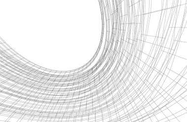 Mimari sanat konseptinde soyut çizgiler, minimum geometrik şekiller. 