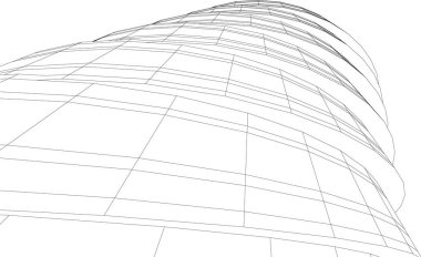 Mimari sanat konseptinde soyut çizgiler, minimum geometrik şekiller. 