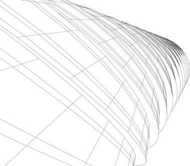 Mimari sanat konseptinde soyut çizgiler, minimum geometrik şekiller. 