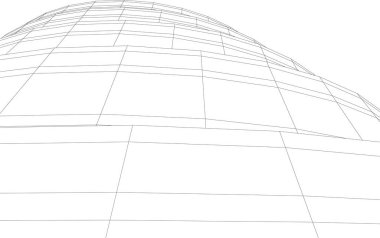 Mimari sanat konseptinde soyut çizgiler, minimum geometrik şekiller. 