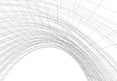 Mimari sanat konseptinde soyut çizgiler, minimum geometrik şekiller. 