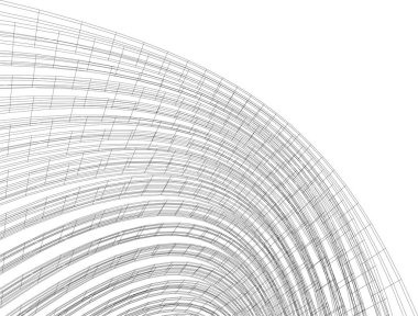 Mimari sanat konseptinde soyut çizgiler, minimum geometrik şekiller. 