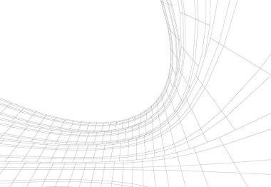 Mimari sanat konseptinde soyut çizgiler, minimum geometrik şekiller. 