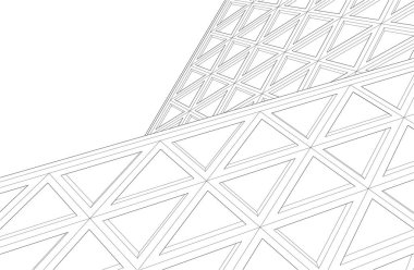 Mimari sanat konseptinde soyut çizgiler, minimum geometrik şekiller. 