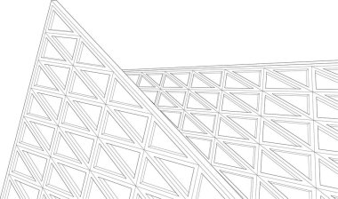 Mimari sanat konseptinde soyut çizgiler, minimum geometrik şekiller. 