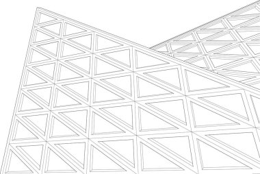 Mimari sanat konseptinde soyut çizgiler, minimum geometrik şekiller. 
