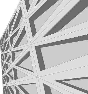 Mimari sanat konseptinde soyut çizgiler, minimum geometrik şekiller. 