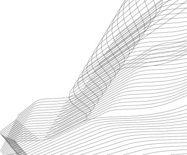 Mimari sanat konseptinde soyut çizgiler, minimum geometrik şekiller. 