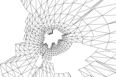 Mimari sanat konseptinde soyut çizgiler, minimum geometrik şekiller. 