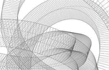 Mimari sanat konseptinde soyut çizgiler, minimum geometrik şekiller. 