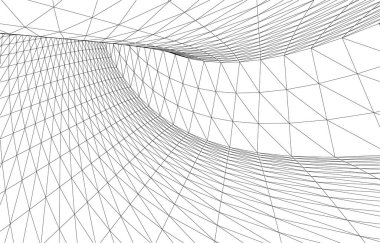 Mimari sanat konseptinde soyut çizgiler, minimum geometrik şekiller. 