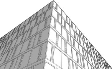 Mimari sanat konseptinde soyut çizgiler, minimum geometrik şekiller. 