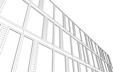 Mimari sanat konseptinde soyut çizgiler, minimum geometrik şekiller. 