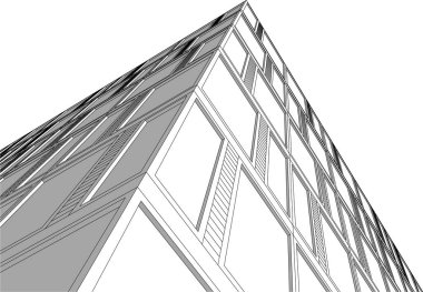 Mimari sanat konseptinde soyut çizgiler, minimum geometrik şekiller. 